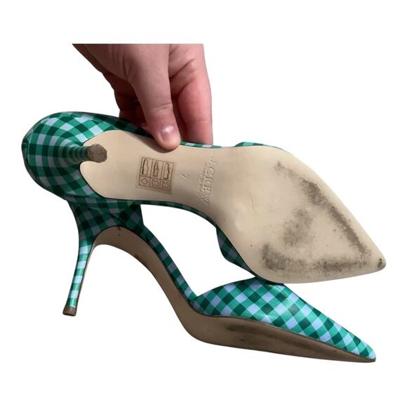 J. Crew Gingham Heels Women 7 - Picture 4 of 4
